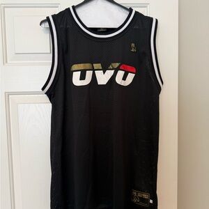 Octobers Very Own (OVO) Black Mesh Basketball Jersey with White Trim